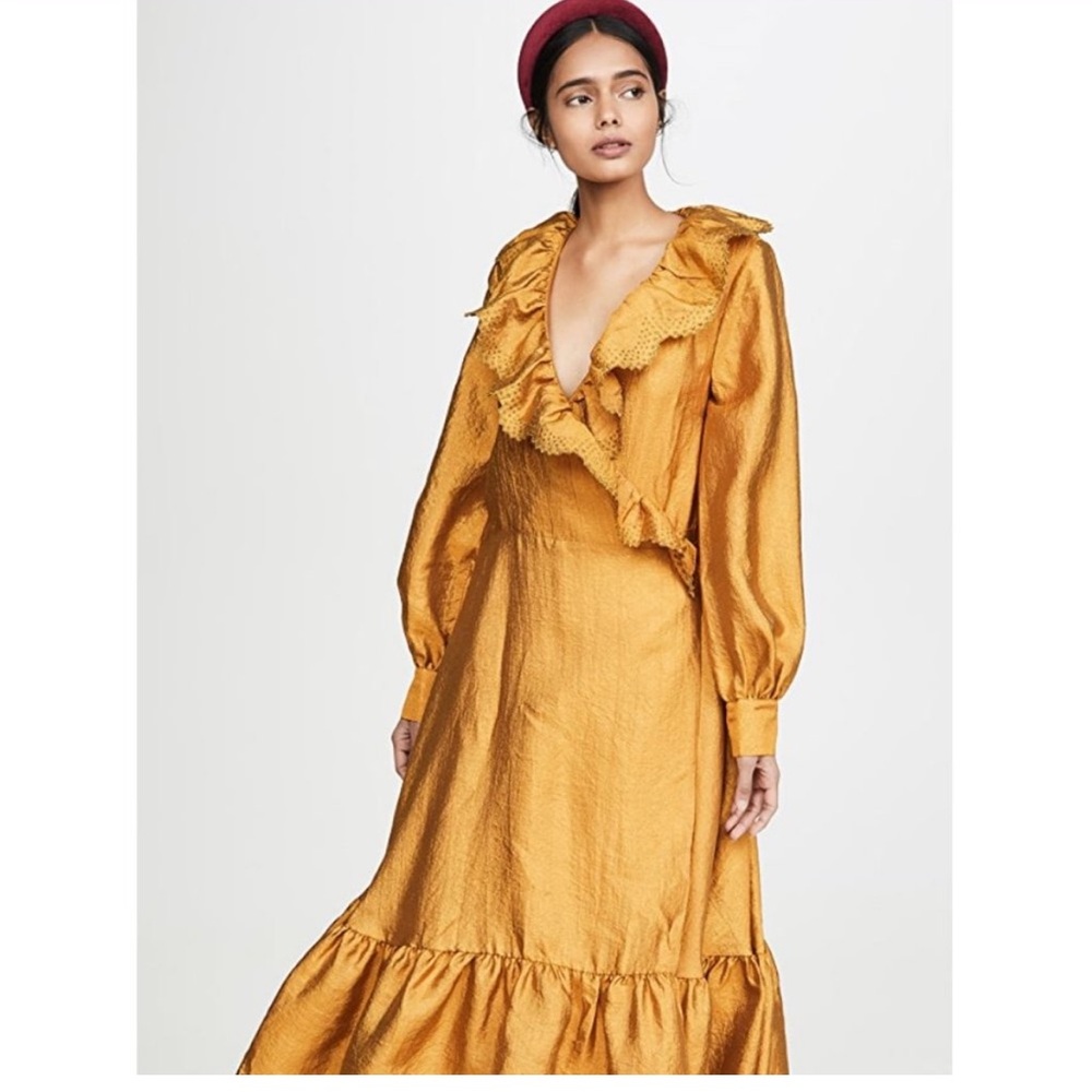 Stine Goya Steffi Gold Wrap Dress